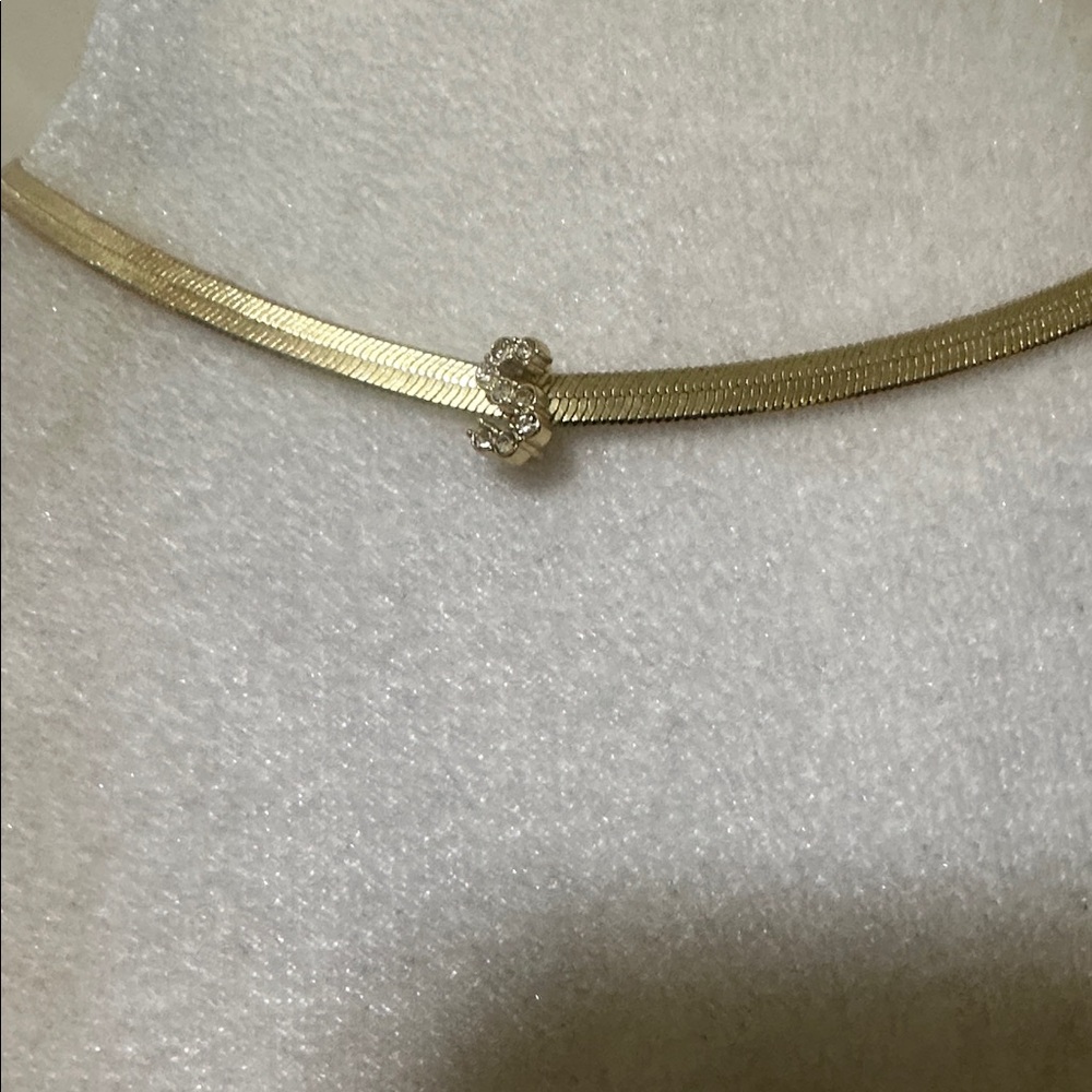 Baublebar Gold Plated Necklace with Diamond S Initial Pendant
